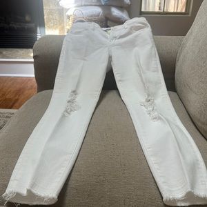 J Brand white distressed jeans